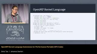 2023 LLVM Dev Mtg - OpenMP Kernel Language Extensions for Performance Portable GPU Codes