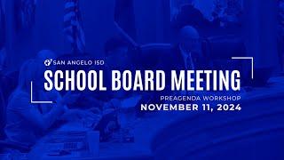 San Angelo ISD School Board Meeting - November 11, 2024