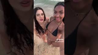 Two Caribbean women modeling bikinis #asmr #trending #fashion #bikini