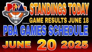 PBA Standings today as of June 18, 2025 | Pba Game results | Pba Schedule June 20, 2025