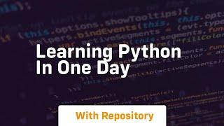 learning python in one day