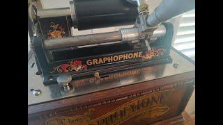 1902 Columbia "Model AT" Graphophone Cylinder Record Player. Playing "Mariutch on Coney Isle"