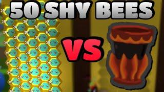 50 Shy Bees VS Heat-Treated Planter! - Bee Swarm Simulator