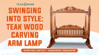 Swinging Into Style: Teak Wood Carving Arm Lamp