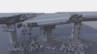 Cinema 4D bridge destruction + Breakdown (R19 Fracture Voronoi R&D) Redshift