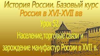 Россия в ХVI-ХVII вв. Население,торговые связи и зарождение мануфактур России в ХVII в. Урок 52