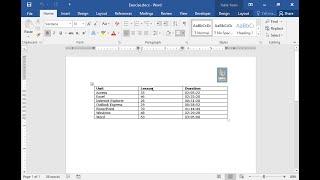 Sort the Lesson column of the table in descending order.