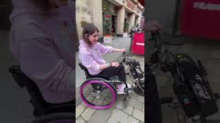 Trying A Power Assist Wheelchair!? ️  #disability #wheelchair