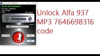 Alfa 937 MP3 7646698316 code