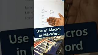 Macros in MS-Word | Time Saver Trick #shorts #ytviral #macros #words #computers