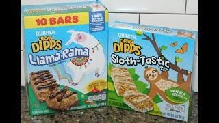 Quaker Chewy Dipps Granola Bars: Llama-Rama Candy Coated & Sloth-Tastic Vanilla Cream Review