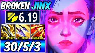 NEW WILDARROWS BUFF MADE JINX BROKEN! 6.19 ATTACK SPEED JINX FULL CRIT ADC Build & Runes S+ GAMEPLAY