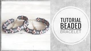 #МК - Браслет с бисером твин и Half Tila | #Tutorial - Bracelet with beads twin and Half Tila