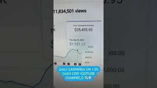 Youtube Channel Earnings Reveals #cashcow