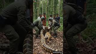 Wildlife Rescue Team Save Leopard —From The Deadly Grip Of A Giant Snake!