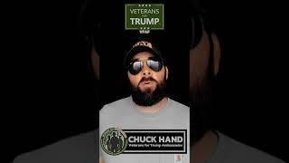 Chuck Hand Veterans for America First Ambassador message for Trump Force 47 VFAF Veterans for Trump