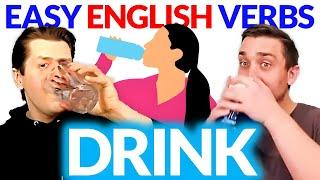 DRINK  Learn English Verbs | English Comprehensible Input Easy Beginner Lesson