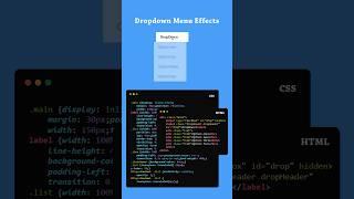 Simple Dropdown Menu Using HTML and CSS #shorts #shortsfeed #dropdownmenu #webdesign #coding #viral