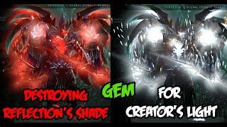 Terrorblade's Arcana Destroying Reflection's Shade gem for Creator's Light Gem!