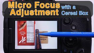 Micro Focus Adjustment - Cereal Box / Ruler Method - MFA How to Check Lens Alignment