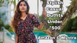 Amazon & Myntra casual wear haul|| Under ₹500||Bodycon dresses || Asvi Malayalam