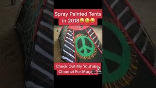 CUSTOMIZING A TENT!! ️️ #shorts #graffiti #tent  #mural #muralartist #art #artist #tents #arts