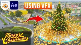 How To Create CHRISTMAS TREE CGI Ads Using VFX in Blender | Blender VFX Tutorial