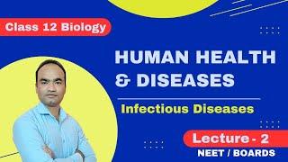 Infectious Diseases in Human | Human Health and Diseases | Lecture-2 | Class 12 Biology | NEET/Board