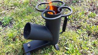 Homemade Wood Rocket Stove. DIY Camping Stove.