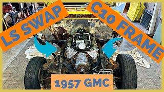 The C10 frame swapped 1957 GMC gets and LS swap / Fitting an LS into 1955-1957 Chevy and GMC trucks