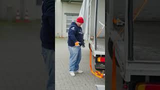 Use the tension belt ratchet in a back-friendly manner