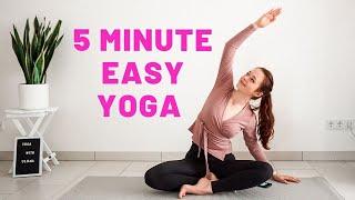 5 MIN EASY MORNING YOGA | Yoga for beginners