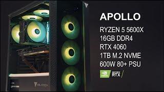 VRLA Tech Apollo Gaming PC – GeForce RTX 4060 I AMD Ryzen 5 5600x