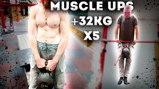 Muscle Ups +32 kg x5 | Выходы Силой +32 кг 5 раз