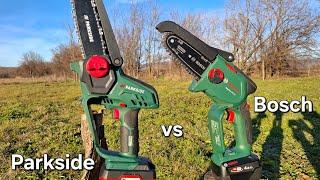 Parkside Cordless Chainsaw vs Bosch EasyChain - Battle of the Little Beasts