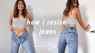 thrift flip: how I resize jeans *big transformation*