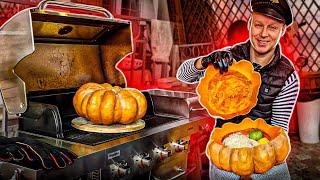 GOOSE BAKED 9.5 HOURS in PUMPKIN. MEAT  in a HUGE PUMPKIN. ENG SUB