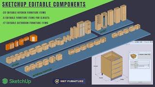 Dynamic components sketchup | Kitchen - closet - bathroom