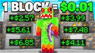 Minecraft, But 1 Block = $0.01 IRL... Minecraft OP Prison | #2