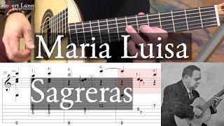 MARIA LUISA - Julio Sagreras - Full Tutorial with TAB - Fingerstyle Guitar