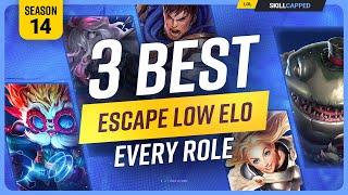 3 BEST CHAMPIONS to ESCAPE LOW ELO for EVERY ROLE in Season 14 - League of Legends