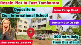 Resale Plot In East TambaramOpposite To Zion School1200sqft & 2400 sqftDirect Sale No Comission