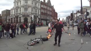 Fire Juggling Man seen in Camden Town, London - Sunday 23rd June 2013