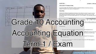 Grade 10 Accounting Term 1 | Accounting Equation Test Preparation