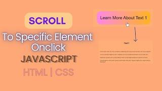 Scroll Smoothly To A Specific Element Onclick Using JavaScript And CSS | Website Tricks