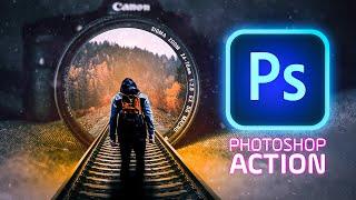 Rails Inside Illution Photo Manipulation Photoshop Tutorial | How to Use Photoshop Actions