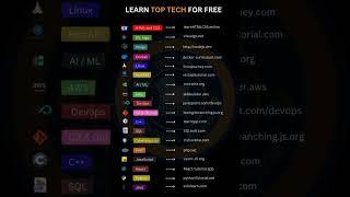 LEARN TOP TECH FOR FREE #techtalks #technicalskills #technology #techfree #learning #courses #ai