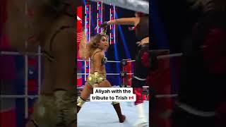 Aliyah With The Tribute To Trish #wwe #shorts #viral #tiktok #viralvideo #ytshorts #ytshorts #reels