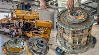 Heavy Duty Machines Rebuilding Caterpillar D5 Dozer Transmission || How to Fix a Dozer Transmission