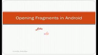 Opening Fragment from Activity in Android